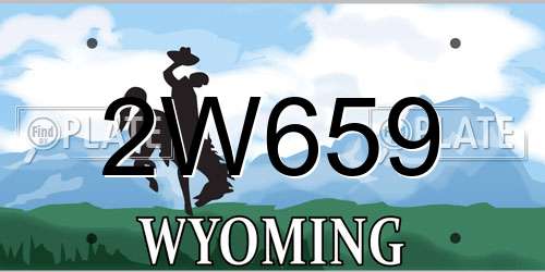 2W659 Wyoming License Plate