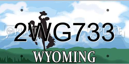 2WG733 Wyoming License Plate