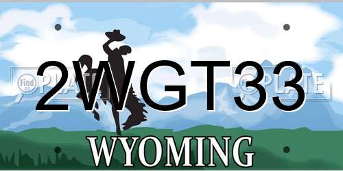 2WGT33 Wyoming License Plate