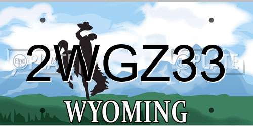 2WGZ33 Wyoming License Plate