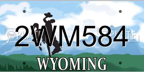 2WM584 Wyoming License Plate