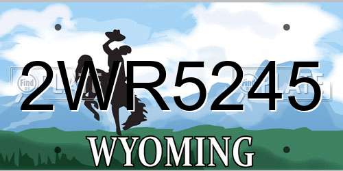 2WR5245 Wyoming License Plate