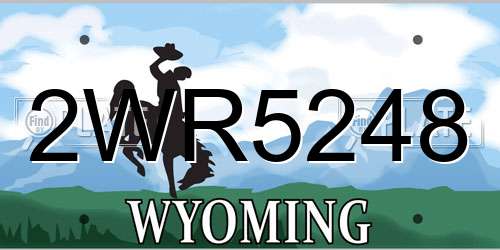 2WR5248 Wyoming License Plate