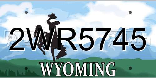 2WR5745 Wyoming License Plate