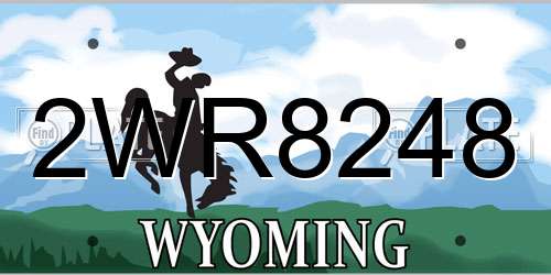 2WR8248 Wyoming License Plate