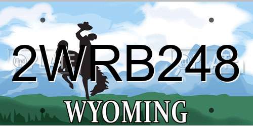 2WRB248 Wyoming License Plate