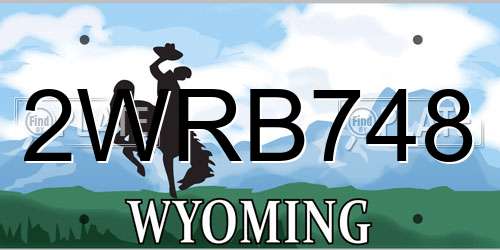 2WRB748 Wyoming License Plate