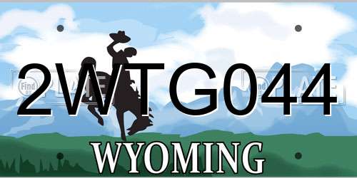 2WTG044 Wyoming License Plate