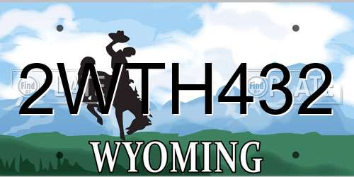 2WTH432 Wyoming License Plate