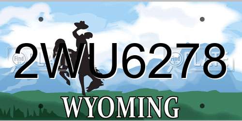 2WU6278 Wyoming License Plate
