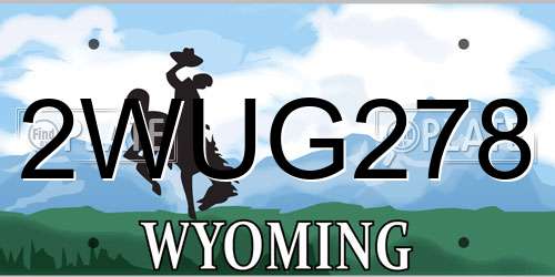 2WUG278 Wyoming License Plate