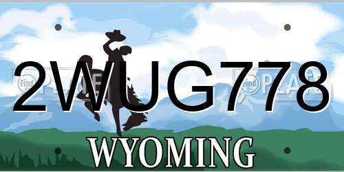 2WUG778 Wyoming License Plate