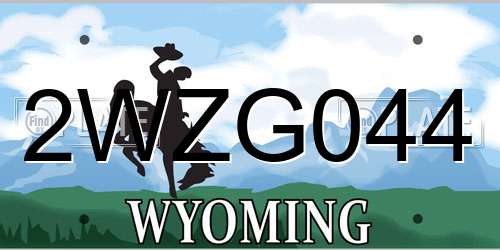 2WZG044 Wyoming License Plate