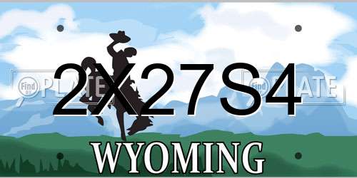 2X27S4 Wyoming License Plate