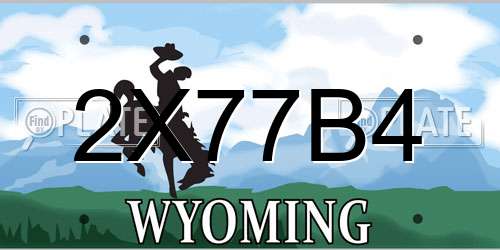 2X77B4 Wyoming License Plate