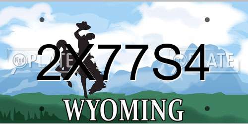 2X77S4 Wyoming License Plate