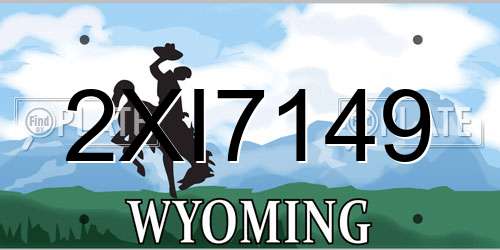 2XI7149 Wyoming License Plate