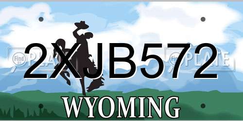 2XJB572 Wyoming License Plate