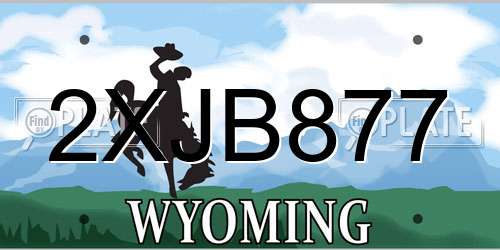 2XJB877 Wyoming License Plate