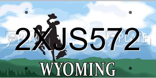 2XJS572 Wyoming License Plate