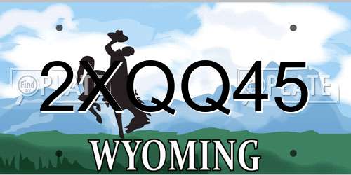 2XQQ45 Wyoming License Plate