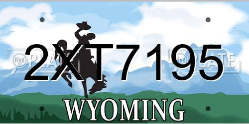 2XT7195 Wyoming License Plate