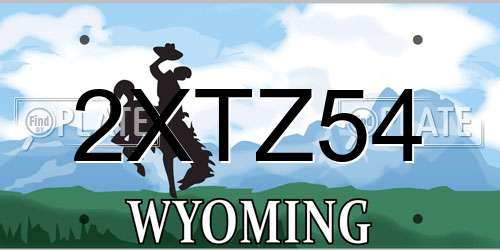 2XTZ54 Wyoming License Plate