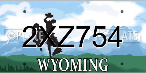 2XZ754 Wyoming License Plate