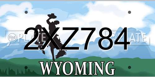 2XZ784 Wyoming License Plate
