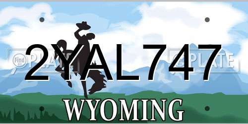 2YAL747 Wyoming License Plate