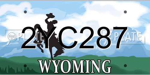 2YC287 Wyoming License Plate