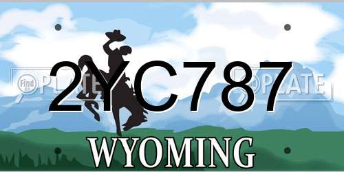 2YC787 Wyoming License Plate