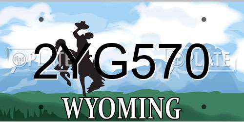 2YG570 Wyoming License Plate