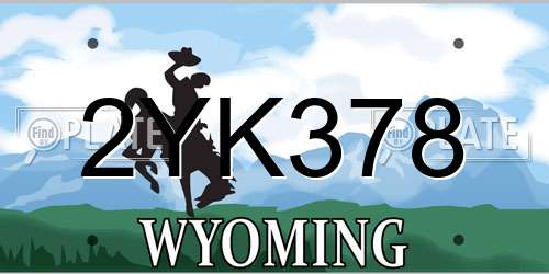 2YK378 Wyoming License Plate