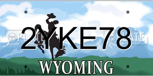2YKE78 Wyoming License Plate