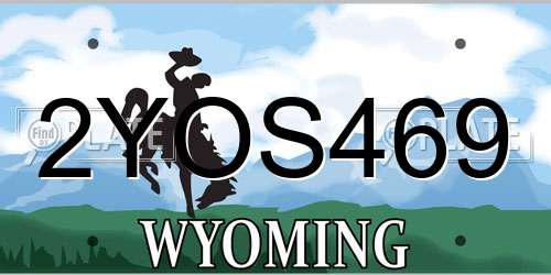 2YOS469 Wyoming License Plate
