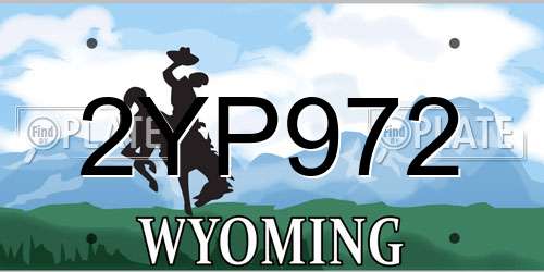 2YP972 Wyoming License Plate