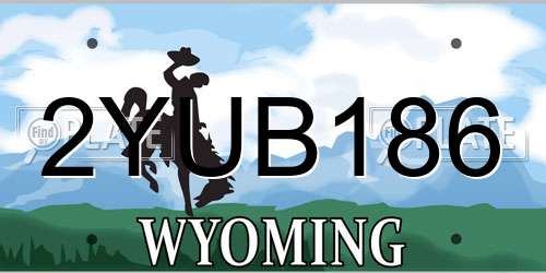 2YUB186 Wyoming License Plate