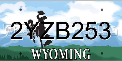 2YZB253 Wyoming License Plate
