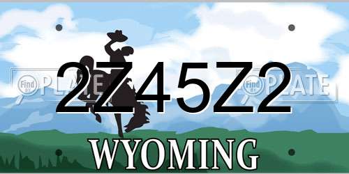 2Z45Z2 Wyoming License Plate