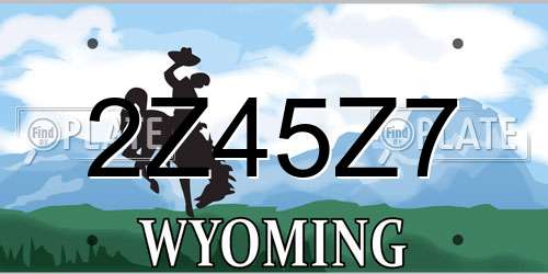 2Z45Z7 Wyoming License Plate