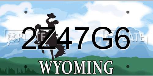 2Z47G6 Wyoming License Plate