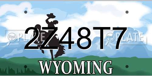 2Z48T7 Wyoming License Plate