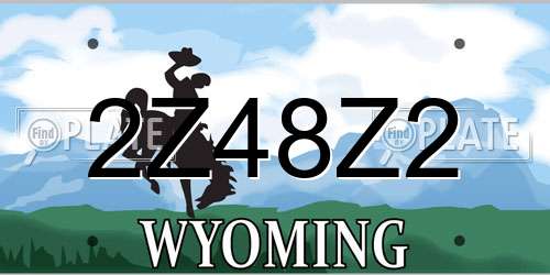 2Z48Z2 Wyoming License Plate