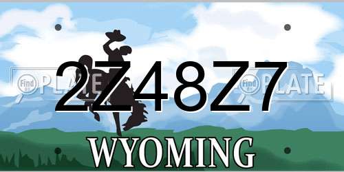 2Z48Z7 Wyoming License Plate