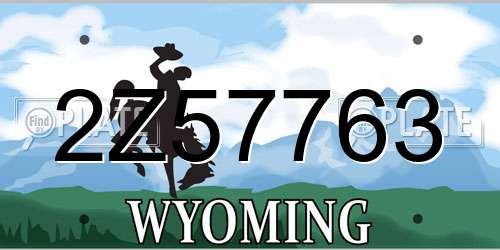 2Z57763 Wyoming License Plate