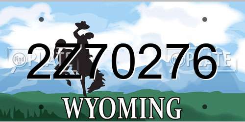 2Z70276 Wyoming License Plate