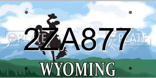 2ZA877 Wyoming License Plate