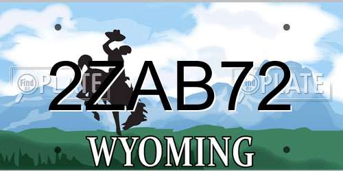 2ZAB72 Wyoming License Plate