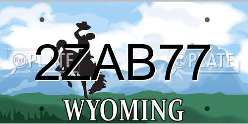 2ZAB77 Wyoming License Plate